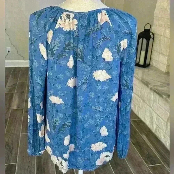 Lucky Brand Sky Blue Floral Blouse - Medium - Picture 7 of 11